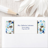 Het is een jongensblauw Baby shower adreslabel Etiket (Insitu)