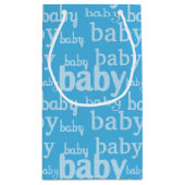 Het is een jongensblauw Baby shower feestje Klein Cadeauzakje (Achterkant)