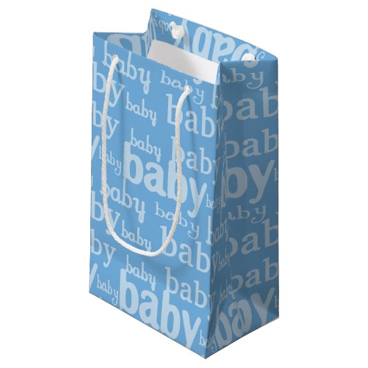 Het is een jongensblauw Baby shower feestje Klein Cadeauzakje (Voorkant Gekanteld)