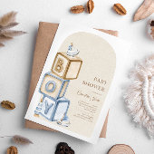 Het is een jongensblauw Boho-blokken en speelgoed- Kaart