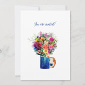 Het is een jongensblauwe ballon cavia baby shower kaart (Achterkant)