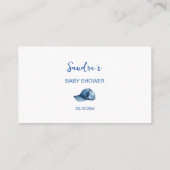 Het is een jongensblauwe jeans baby shower luierlo informatiekaartje (Achterkant)