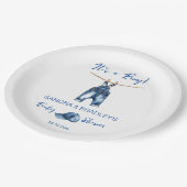 Het is een jongensblauwe jeans baby shower sjabloo papieren bordje (Gekanteld)