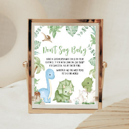 Het is een jongensdinosaurus-Baby shower, zeg geen Poster
