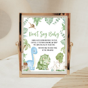 Het is een jongensdinosaurus-Baby shower, zeg geen Poster