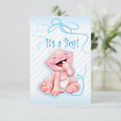 Het is een jongenskaart aankondiging (Staand voorkant)