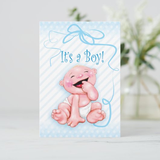 Het is een jongenskaart aankondiging (Staand voorkant)