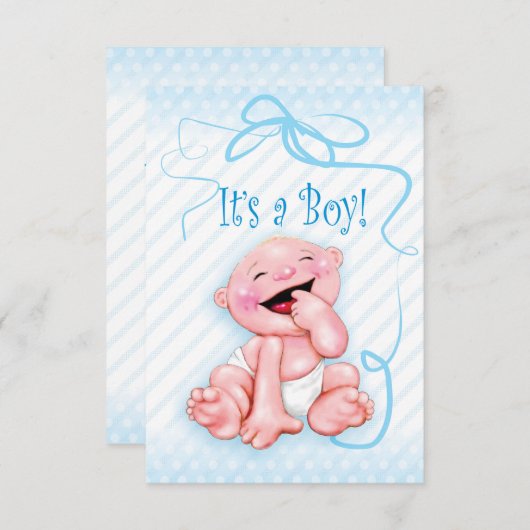 Het is een jongenskaart aankondiging (Voorkant / Achterkant)