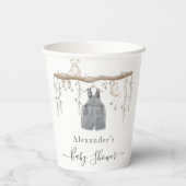 Het is een jongenskleding Eucalyptus Baby shower Papieren Bekers (Achterkant)