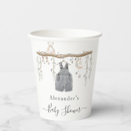 Het is een jongenskleding Eucalyptus Baby shower Papieren Bekers