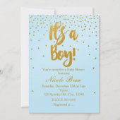 Het is een jongenslichtblauwe en gouden Confetti-u Kaart (Voorkant)