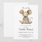 Het is een jongensmuizenjongen Baby shower Kaart (Voorkant / Achterkant)