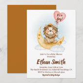 Het is een jongenssafari-leeuw waterverf baby show kaart (Voorkant / Achterkant)