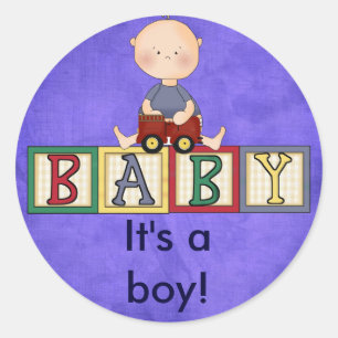 Het is een jongenssticker ronde sticker