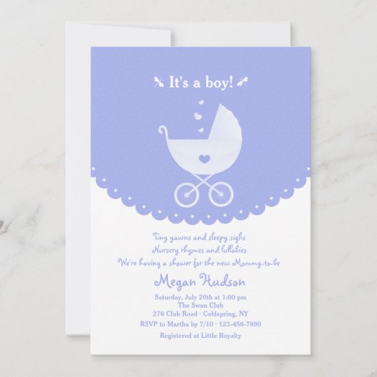 Het is een jongensuitnodiging Baby shower Kaart (Voorkant)