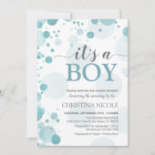 Het is een jongensuitnodiging voor Blue Stippen Ba Kaart (Voorkant)