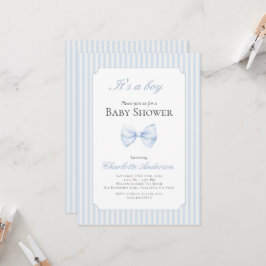 Het is een jongensuitnodiging voor het Baby shower Kaart