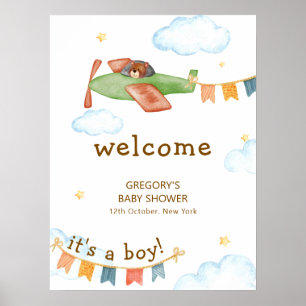 Het Is Een Jongere Beer Vliegtuig Lucht Baby Showe Poster