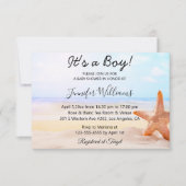 Het is een jongetje, baby shower, strand en tropis kaart (Voorkant)