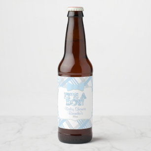 Het is een jongetje, blauw Baby shower Bier Etiket
