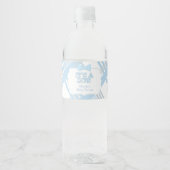 Het is een jongetje, blauw Baby shower Waterfles Etiket (Voorkant)