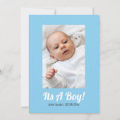 Het is een jongetje, fotogeheugen, baby shower kaa kaart (Voorkant)