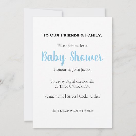 Het is een jongetje, fotogeheugen, baby shower kaa kaart (Achterkant)