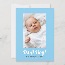 Het is een jongetje, fotogeheugen, baby shower kaa kaart