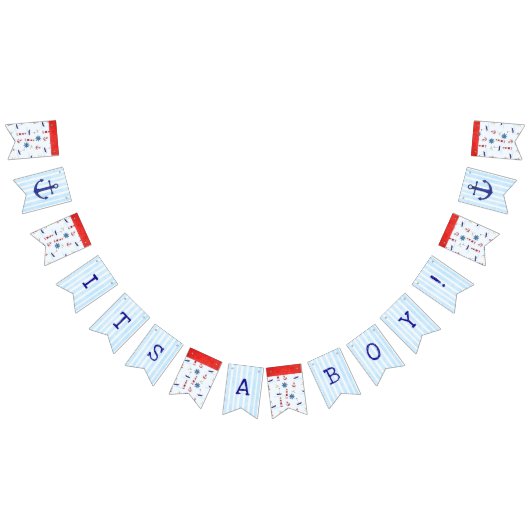 Het is een jongetje, Nautisch Baby shower Banner (Alle)