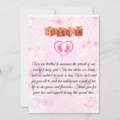 Het is een Kaart van de Bekendmaking van een Meisj (Achterkant)