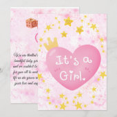 Het is een Kaart van de Bekendmaking van een Meisj (Voorkant / Achterkant)