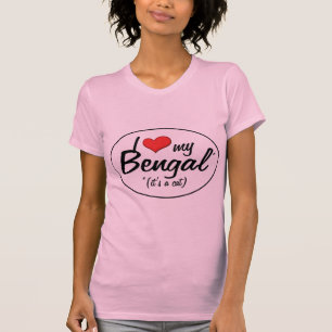 Het is een kat! Ik hou van mijn buik T-shirt