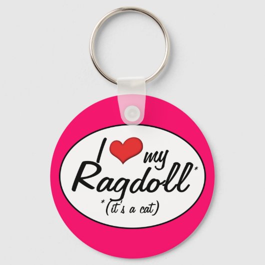 Het is een kat! Ik hou van mijn ragdoll Sleutelhanger (Voorkant)