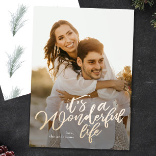 Het is een Kerst-foto kaart van 'It's a Wonderful