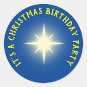 Het is een kerstfeest feestster. ronde sticker (Voorkant)