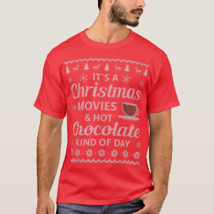 Het is een kerstfilm-chocolade met lelijke kerstmi t-shirt