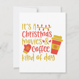 Het is een Kerstfilms en Koffie Soort van Dag Cof Feestdagenkaart