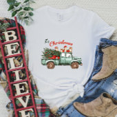Het is een  kersttruck met T-shirt voor katten