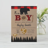 Het is een klein Beer flatje Baby shower. Kaart (Staand voorkant)