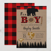 Het is een klein Beer flatje Baby shower. Kaart (Voorkant / Achterkant)