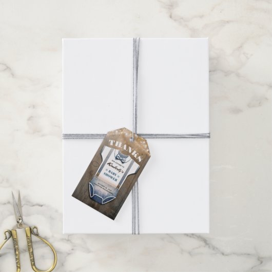 Het is een klein Man Baby shower dank je Cadeaulabel (Met Touw)