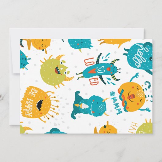 Het is een klein monsterlijk baby shower. kaart (Achterkant)