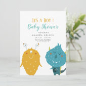 Het is een klein monsterlijk baby shower. kaart (Staand voorkant)
