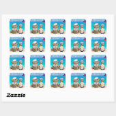 Het is een kleine zeeman, jongensbaby shower vierkante sticker (Vel)