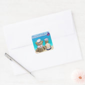 Het is een kleine zeeman, jongensbaby shower vierkante sticker (Envelop)