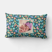 Het is een kleurrijk Baby shower Dark Personalized Kussen (Achterkant)