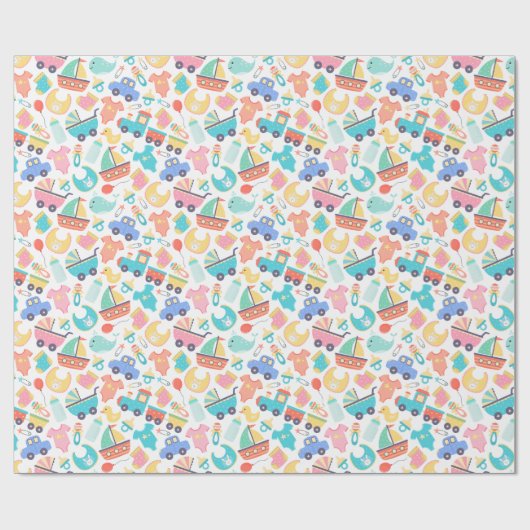 Het is een kleurrijk Baby shower licht Cadeaupapier (Vlak)