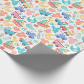 Het is een kleurrijk Baby shower licht Cadeaupapier (Hoek)