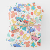 Het is een kleurrijk Baby shower licht Inpakpapier Vel (In situ)