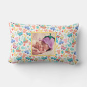 Het is een kleurrijk Baby shower licht op maat Kussen (Achterkant)